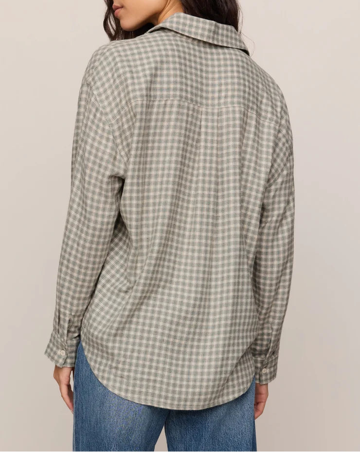 Z Supply River Plaid Button Up - Emerald Cove
