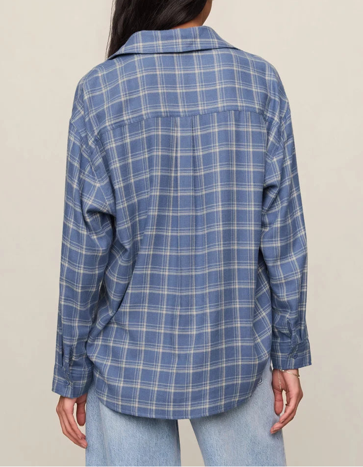 Z Supply River Plaid Button Up - Mystic Blue