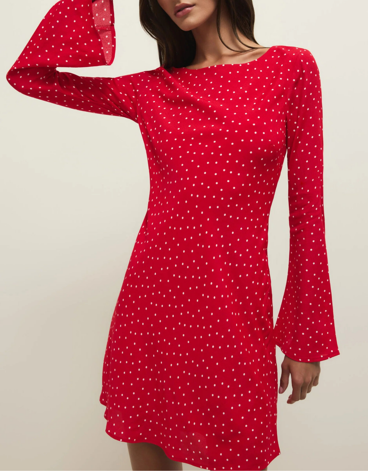 Z Supply Campbell Dot Crepe Mini Dress - Kiss Me Red