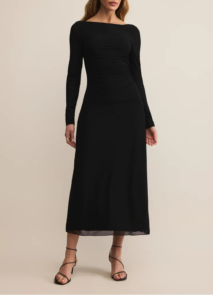 Z Supply Spellbound Mesh Midi Dress - Black