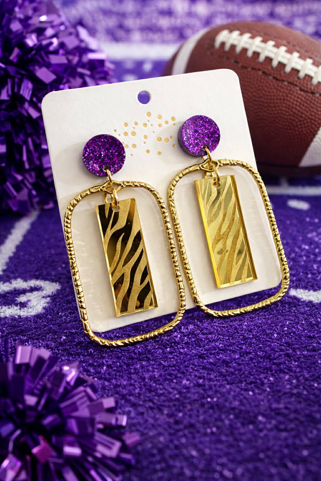 Tiger Stipe Glam Earrings