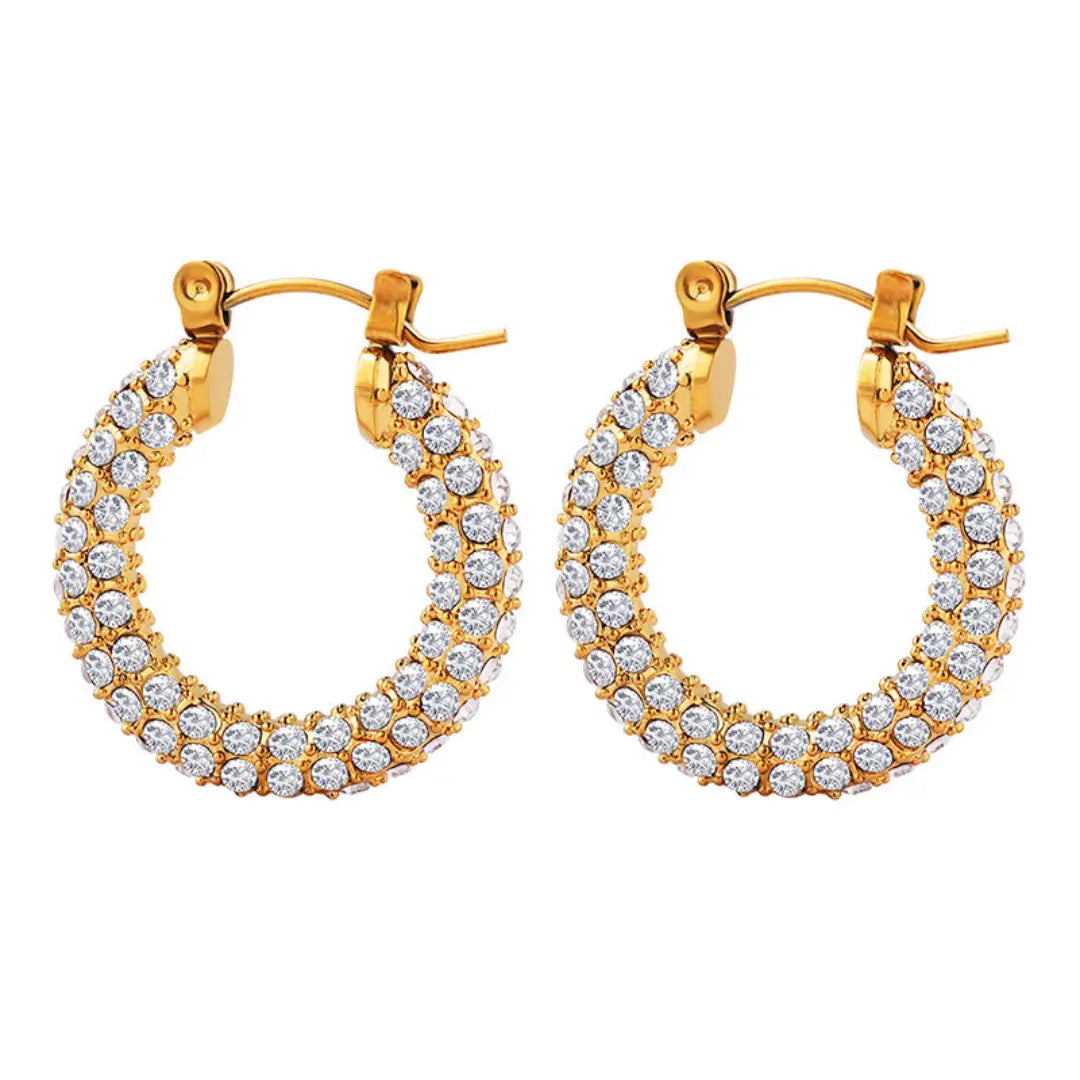 Cz Pave Hoop Earrings