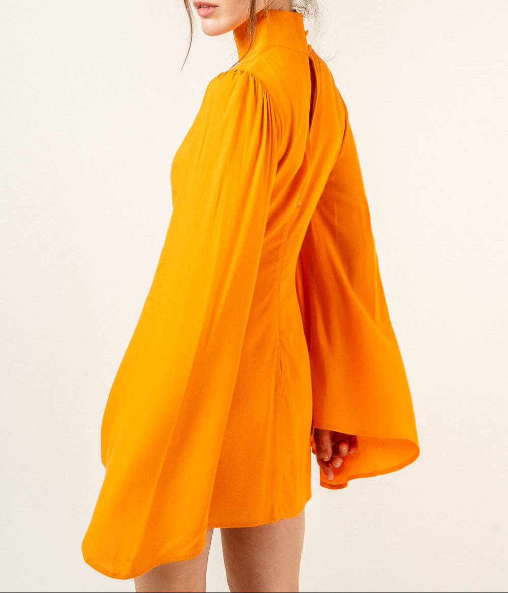 A Chic Moment Mock Neck Dramatic Mini Dress