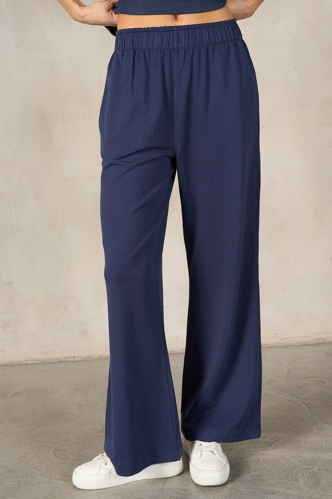 Big Fan Raglan Button Down Tee Pant Set - Navy