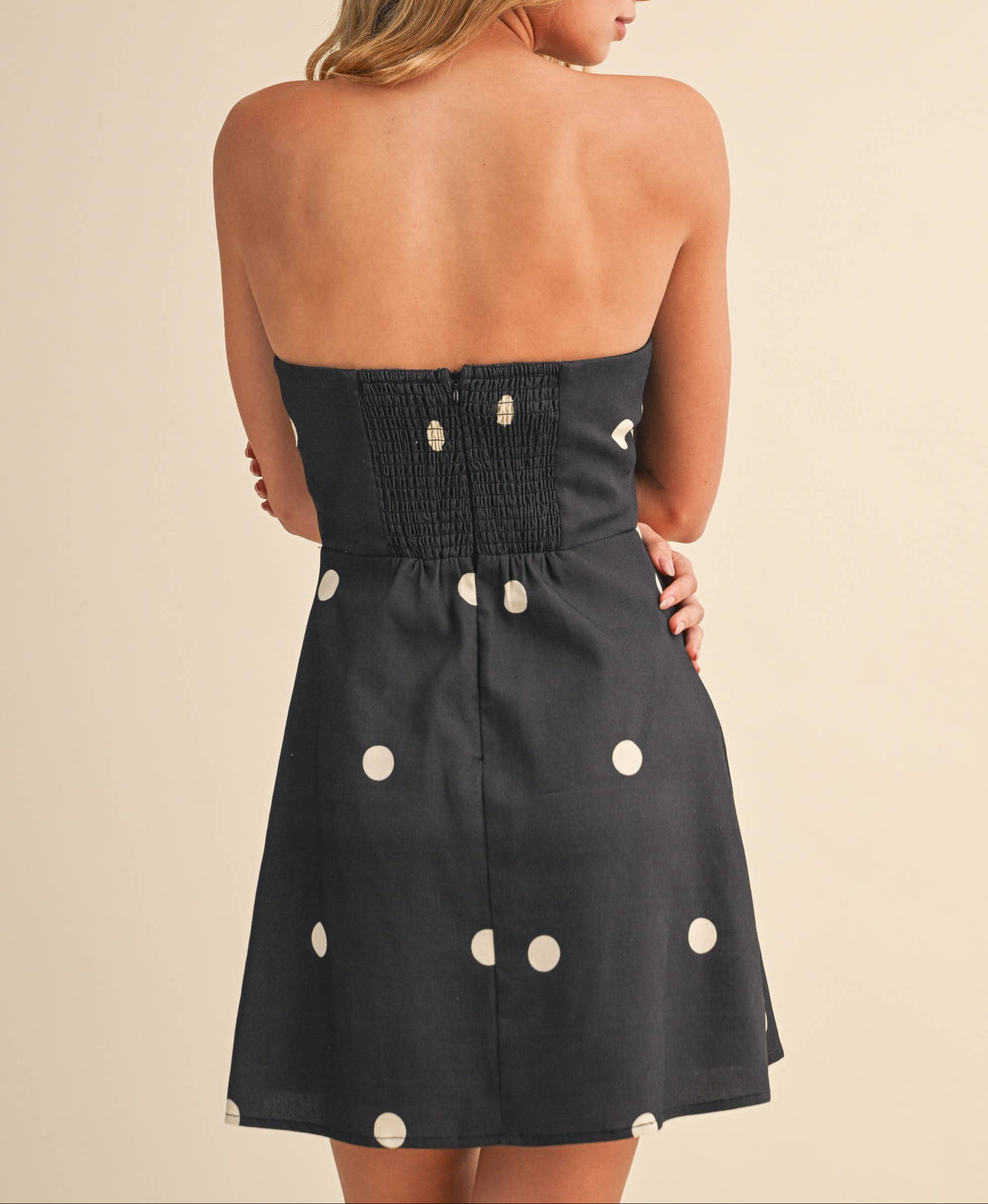 These Are The Days Polkadot Strapless Dress - Black