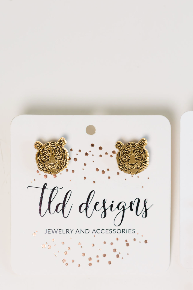 Tiger Stud Earrings