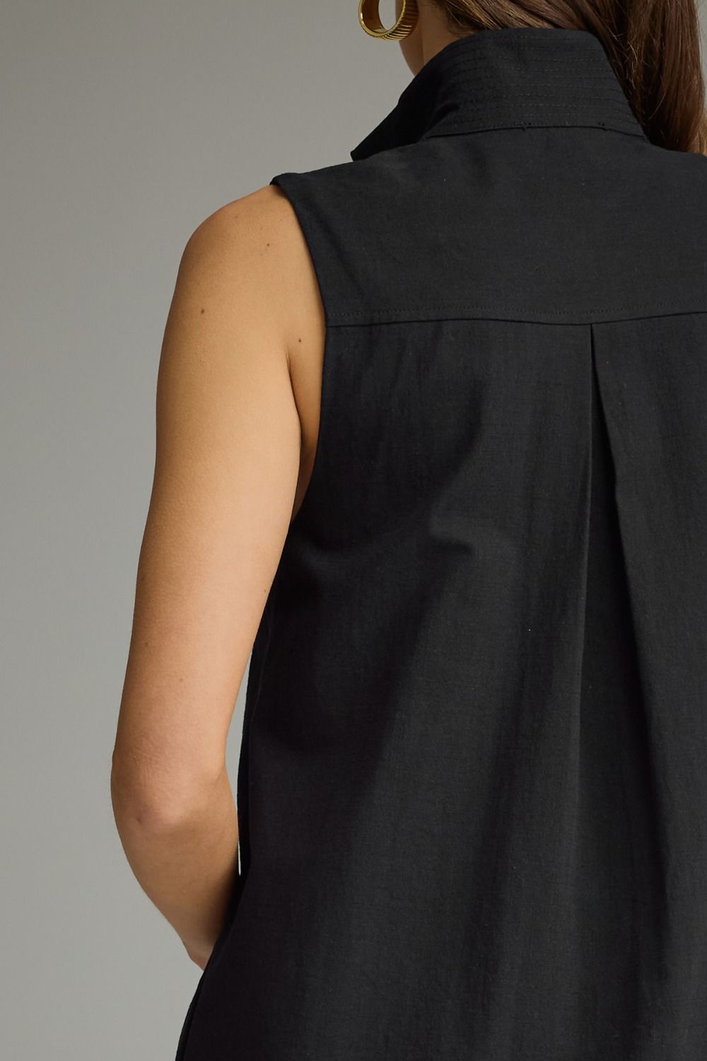 Do You Sleeveless Stand Collar Dress - Black