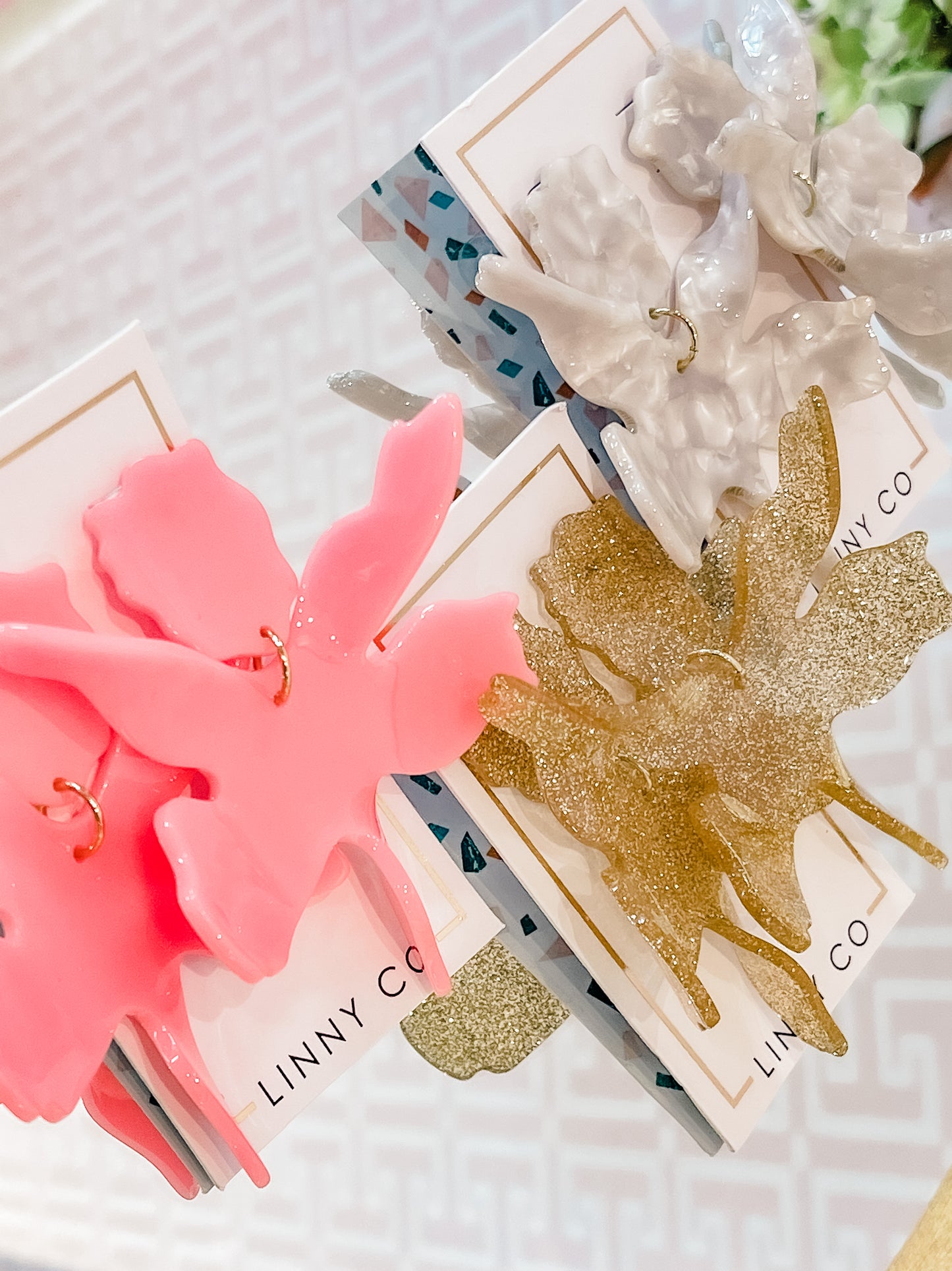 Flora Earrings - Gold Glitter