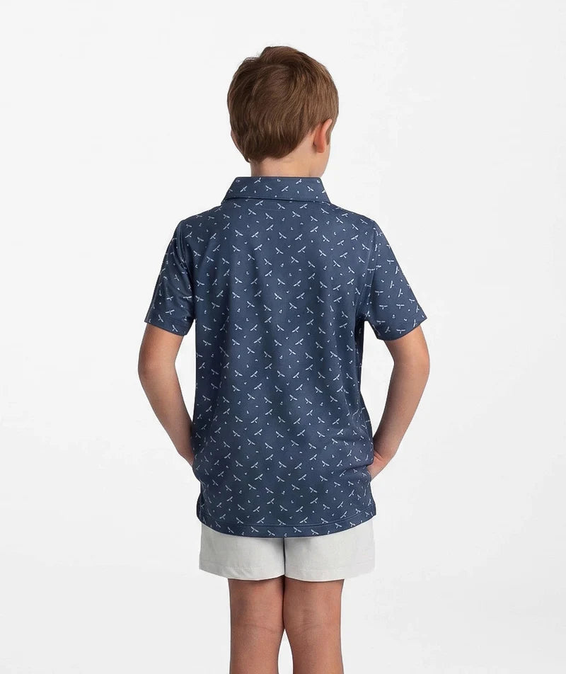 SSCO Youth Boys Uplands Unleashed Printed Polo - Midnight Navy