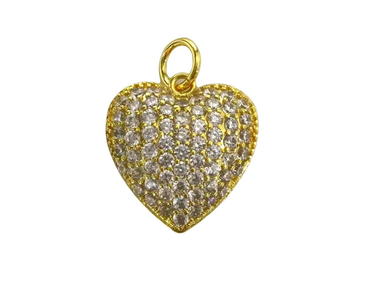 Goddess Charm Bar Puff Heart Charm