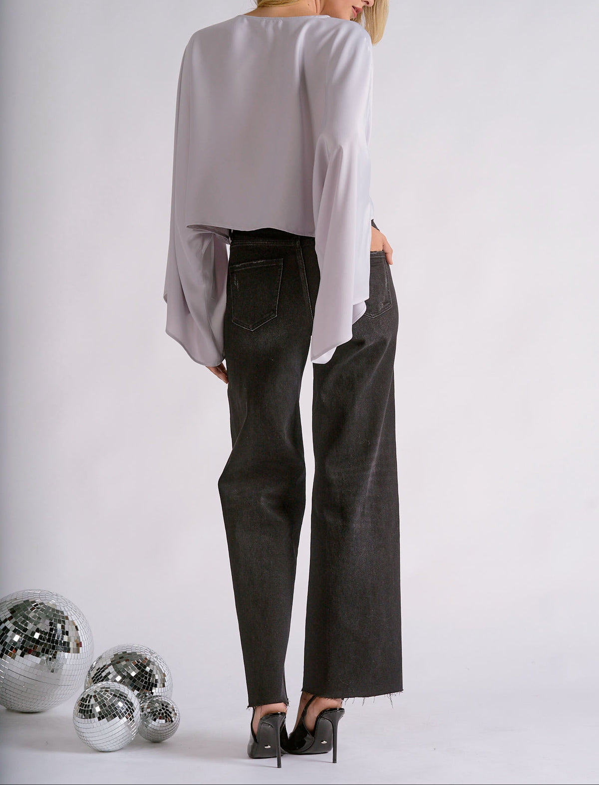 Silver Wishes Cropped Top — Silver