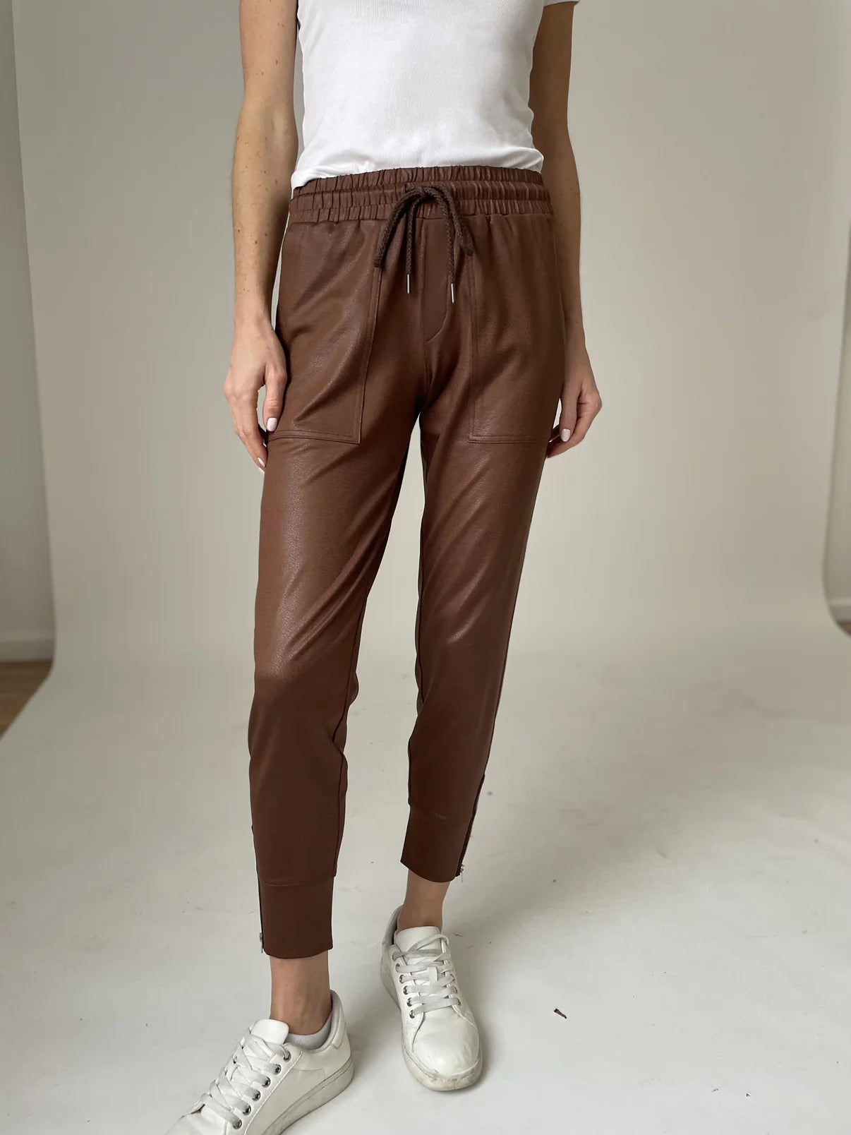 Six Fifty Headliner Coated Zip Jogger - Cinnamon
