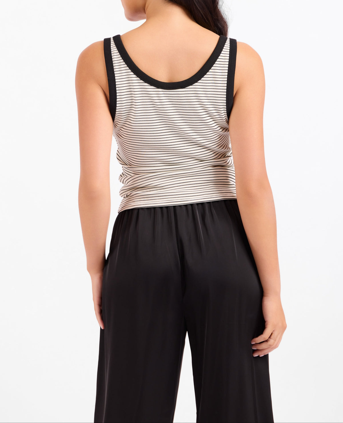Taxi Lights Stripe Tank - Black/Ivory