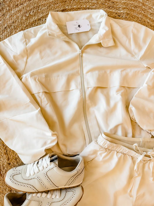 Sweet Life Windbreaker Jacket - Cream