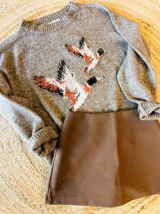 Hunter Approved Flying Duck Knit Sweater - Mocha