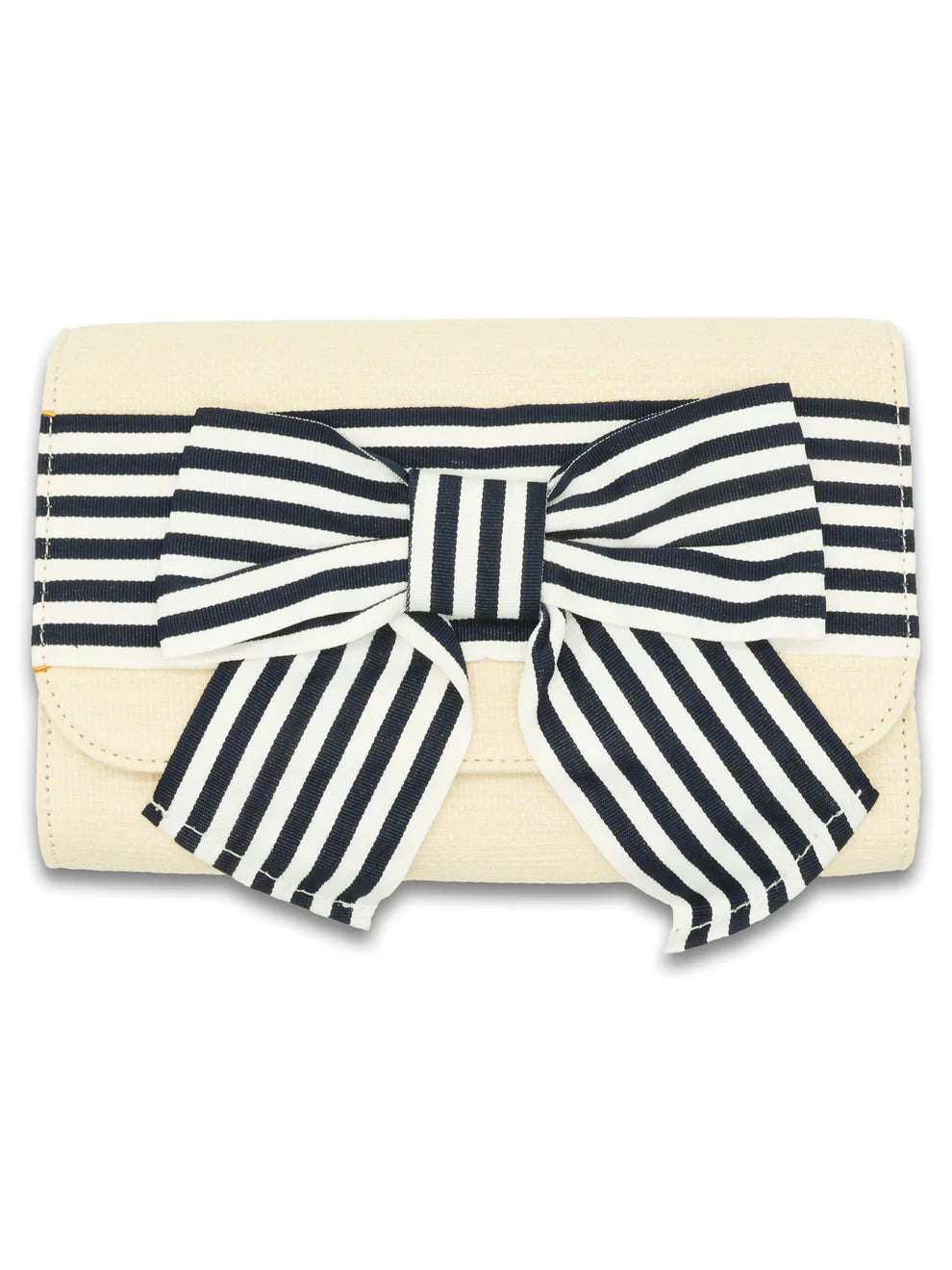 Simply Southern Striped Bow Derby Cream Clutch