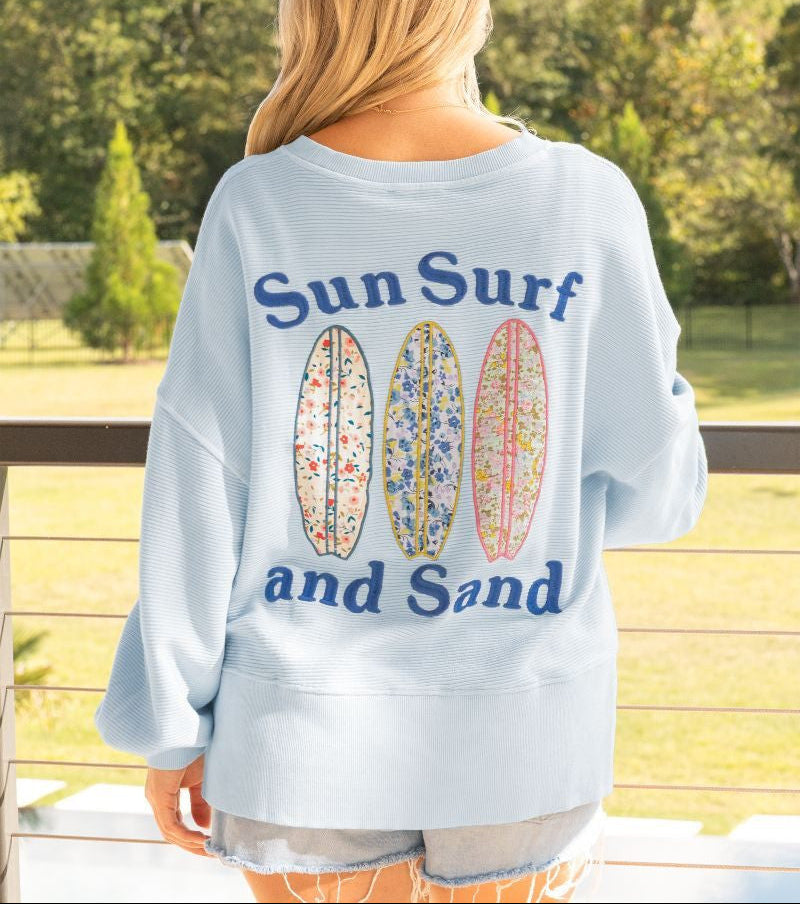 Simply Southern Surf Ribbed Crew Sweatshirt