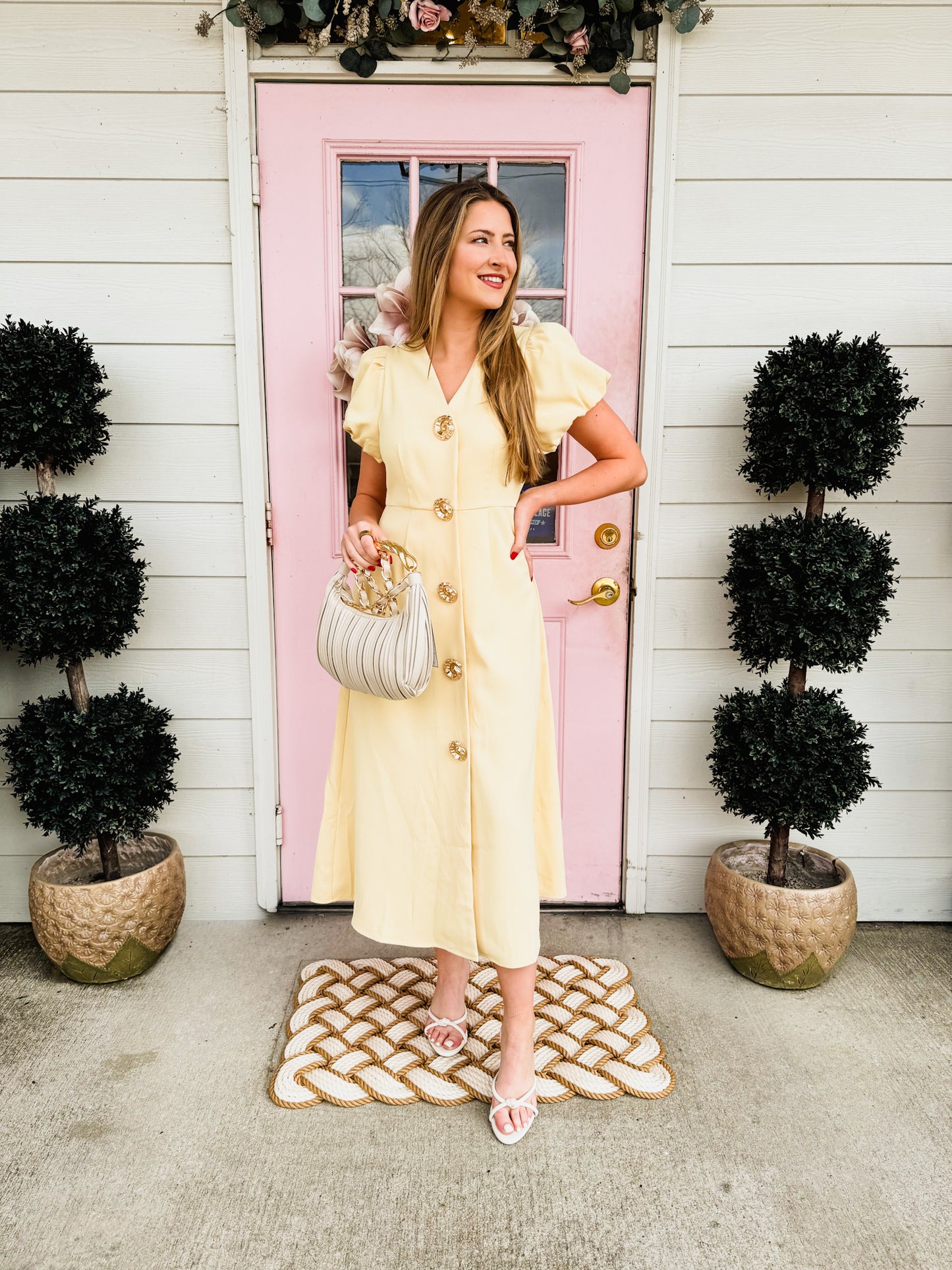 Hey Sunshine Puff Sleeve Maxi Dress - Yellow