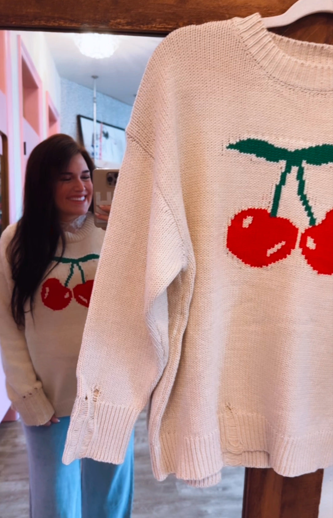 Cherry On Top Round Neck Sweater