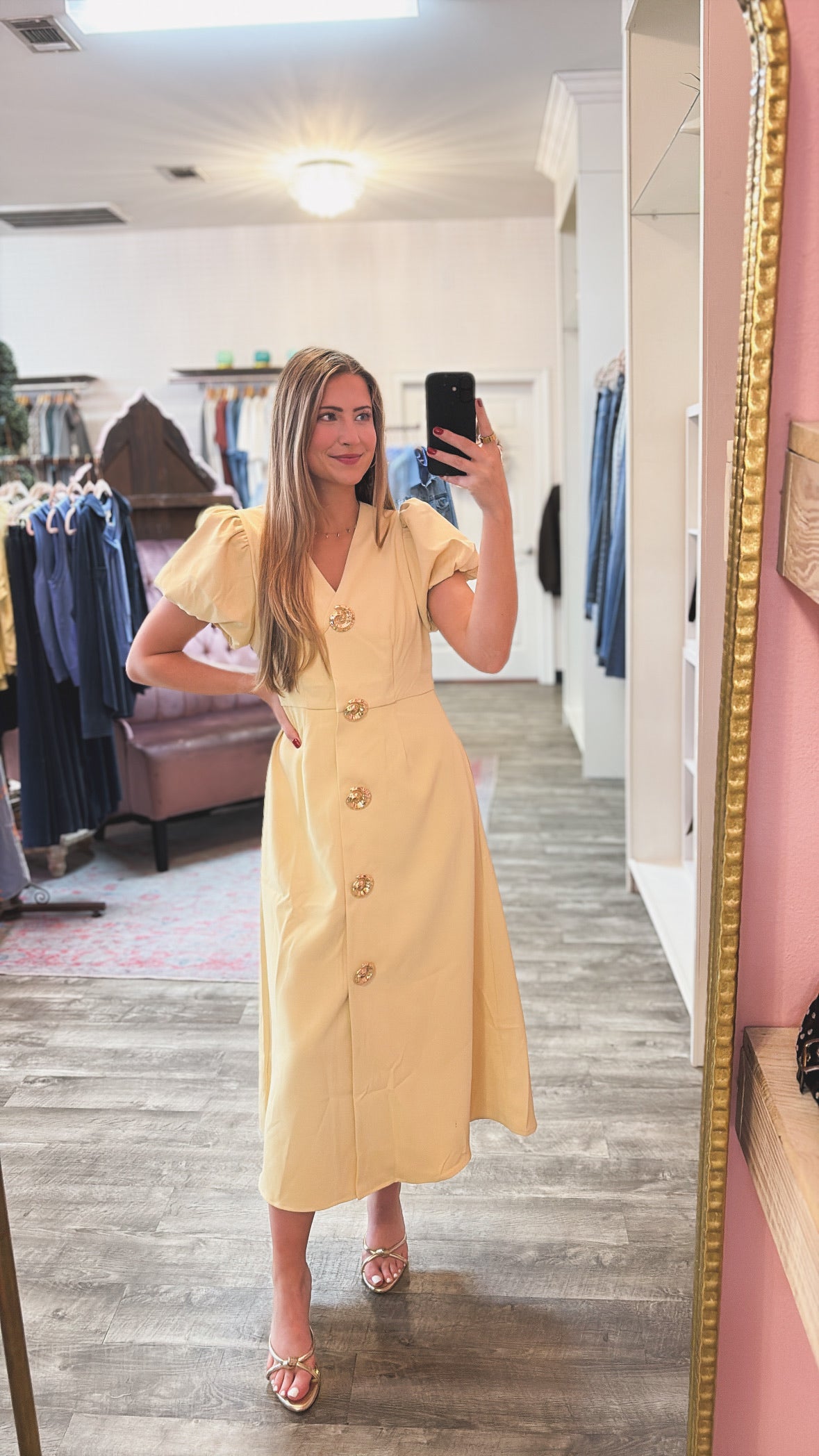 Hey Sunshine Puff Sleeve Maxi Dress - Yellow