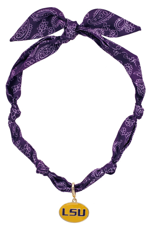 LSU Tigers Logo Bandana Scarf Necklace