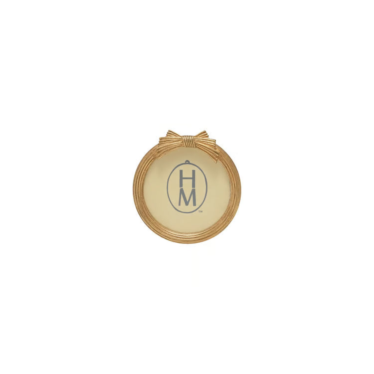 Hazel Mazel Small Round Photo Frame with Bow - Gold Finish