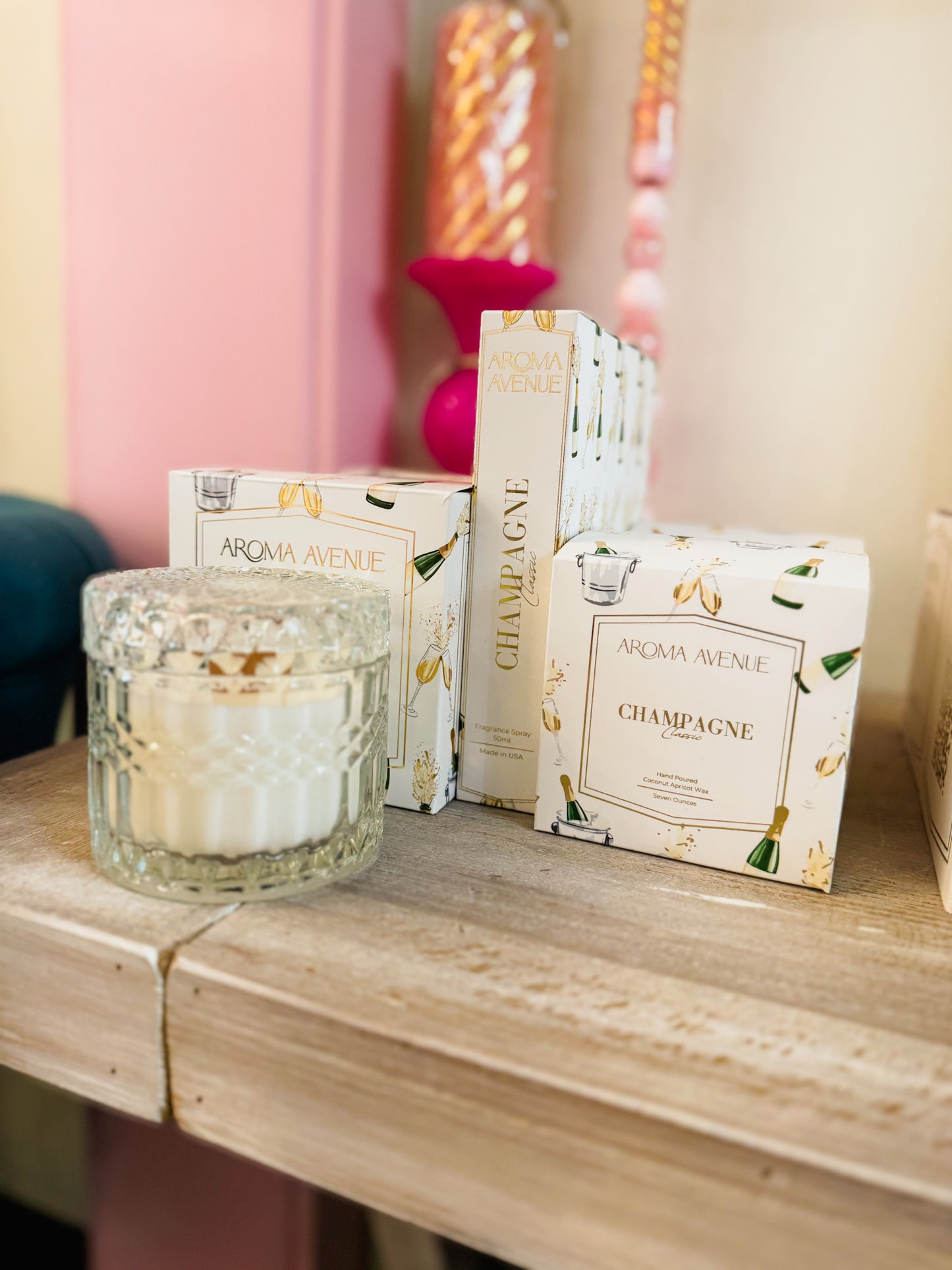 Aroma Avenue 7oz. Candle - Champagne