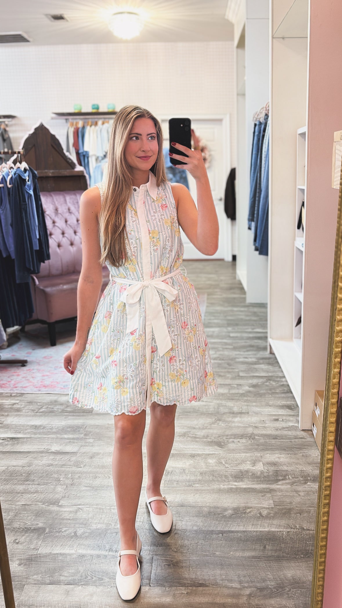 Changing Tides Striped Sleeveless Dress - Seafoam