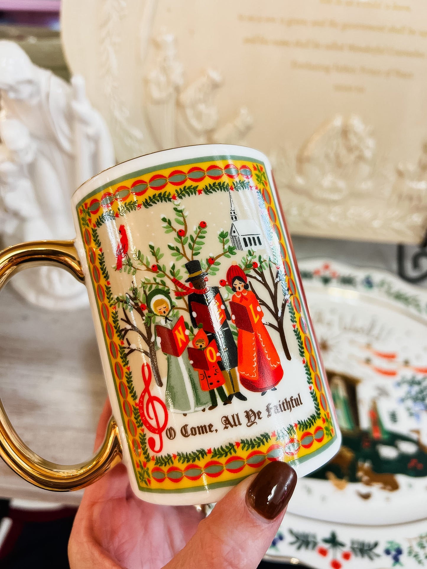 Rifle Paper Co. Christmas Carols Porcelain Mug
