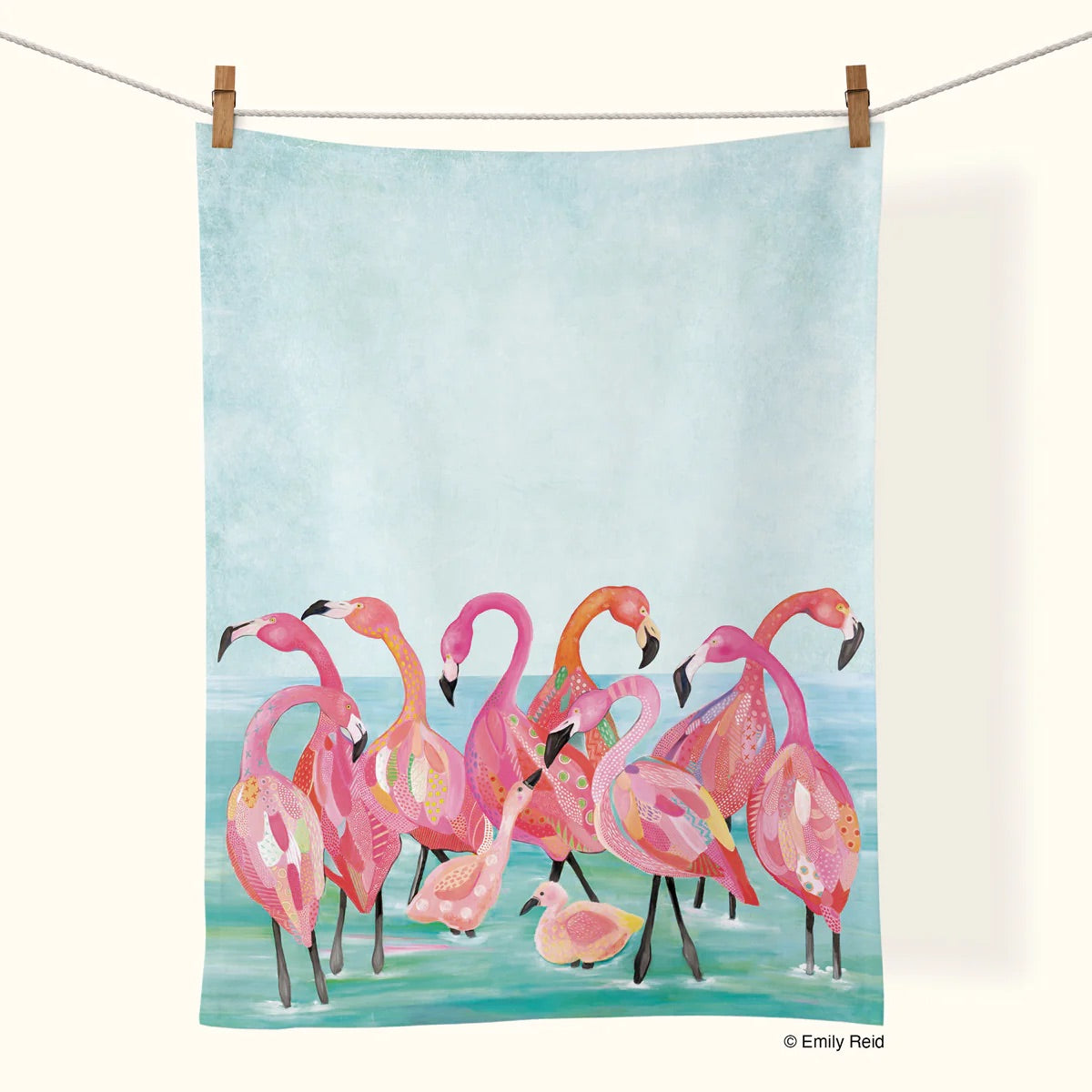 Flamingo Beach Cotton Tea Towel