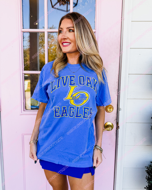 PRE-ORDER LO BASEBALL - DESIGN 13 - UNISEX TEE - FLO BLUE