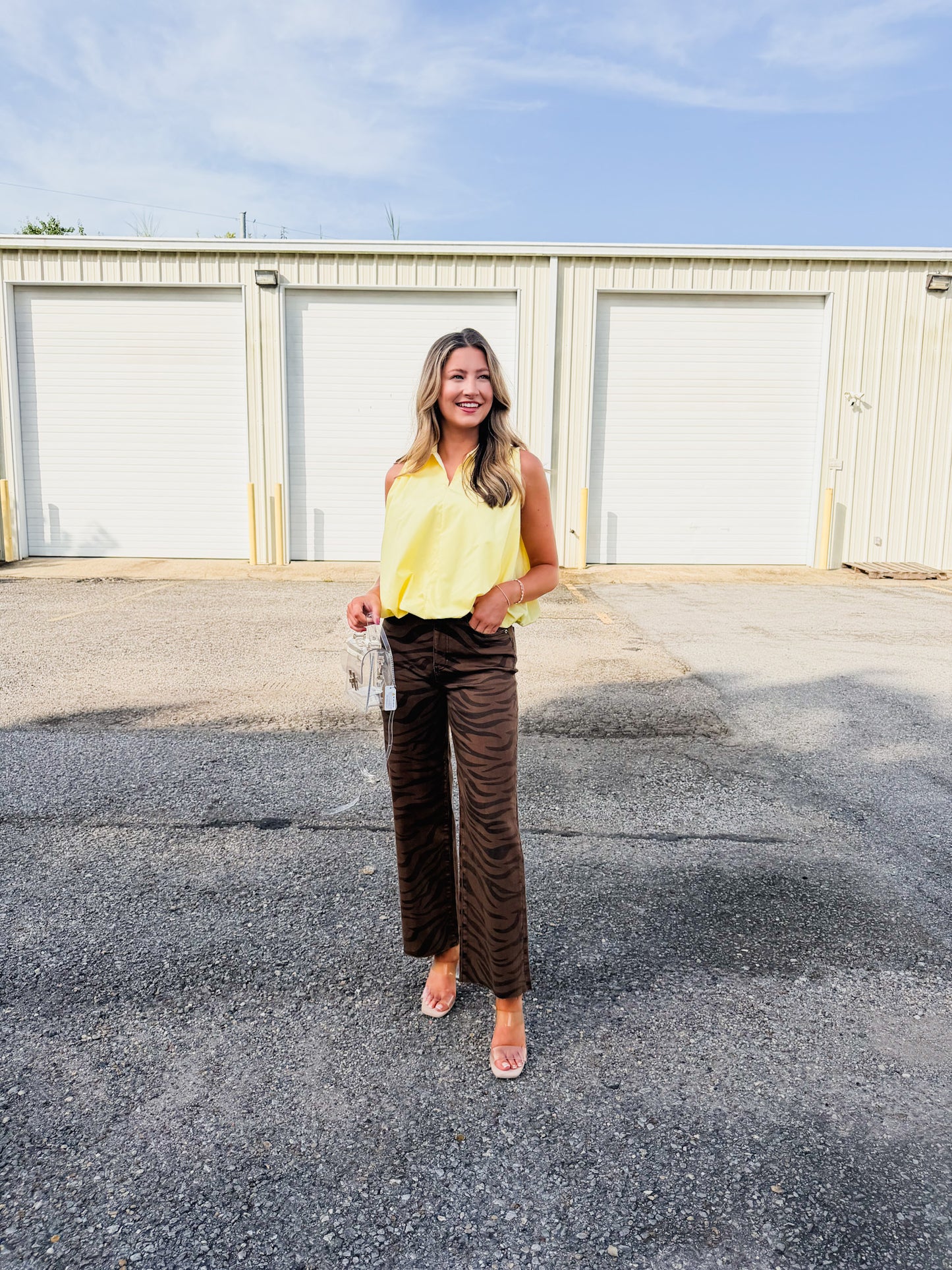 All Smiles Bubble Hem Sleeveless Top - Butter Yellow