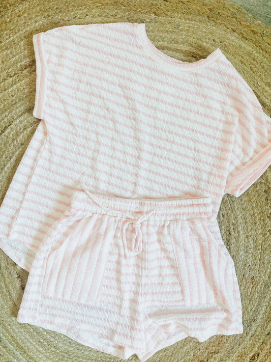 Coastal Cool Striped Set - Pink