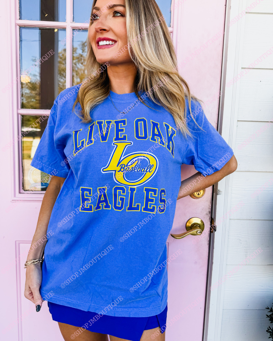 PRE-ORDER LO BASEBALL - DESIGN 13 - UNISEX TEE - FLO BLUE