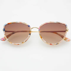 Luna Acetate Womens Cat Eye Sunglasses - Rose Tortoise