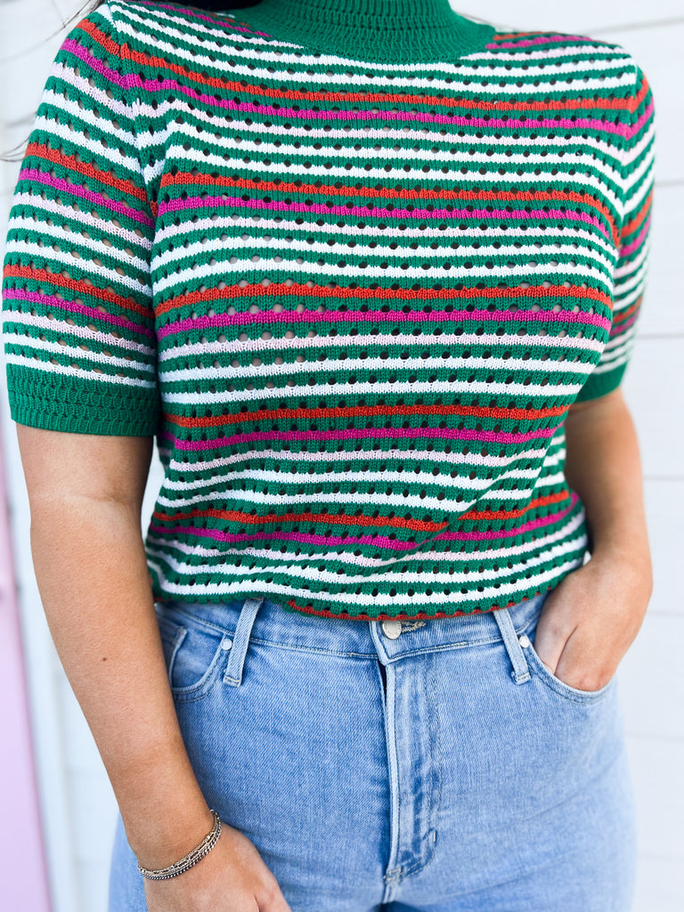 Crazy Little Thing Multi Stripe Top