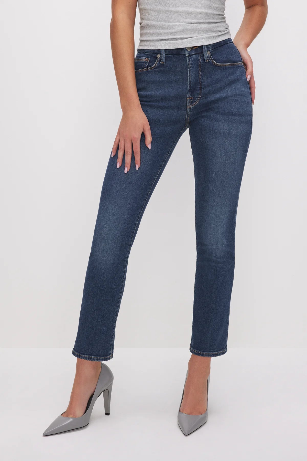 Good American Good Legs Straight Jeans - Blue