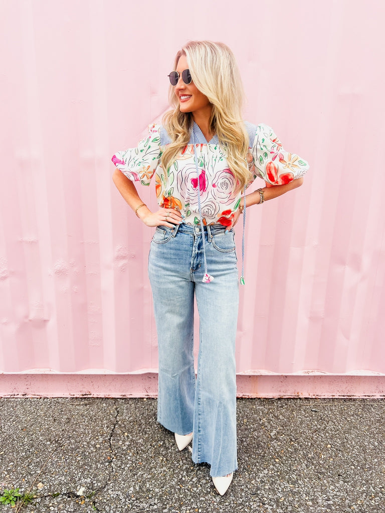 Delicate Touch Floral Print Top