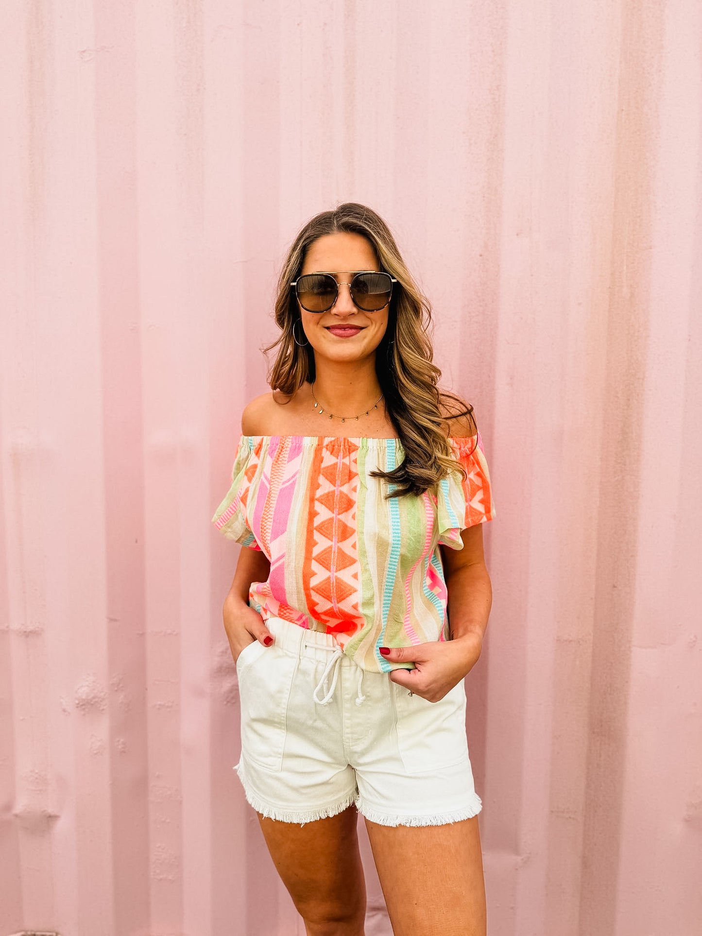 Elan Corfu Top - Neon Aztec