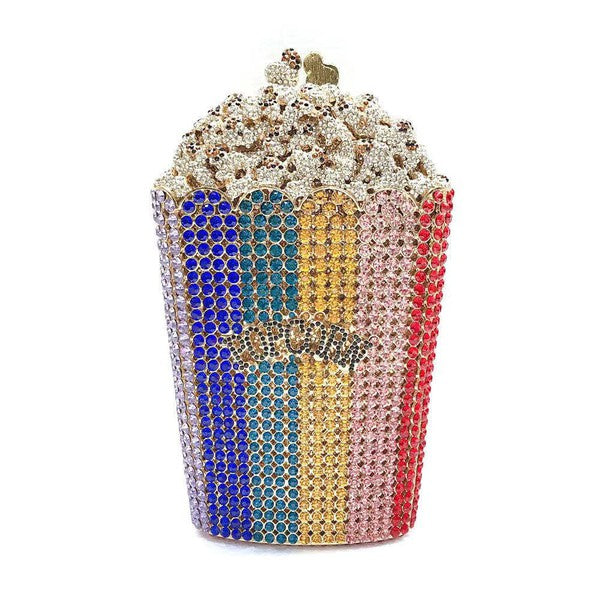 Popcorn Rainbow Bejeweled Clutch