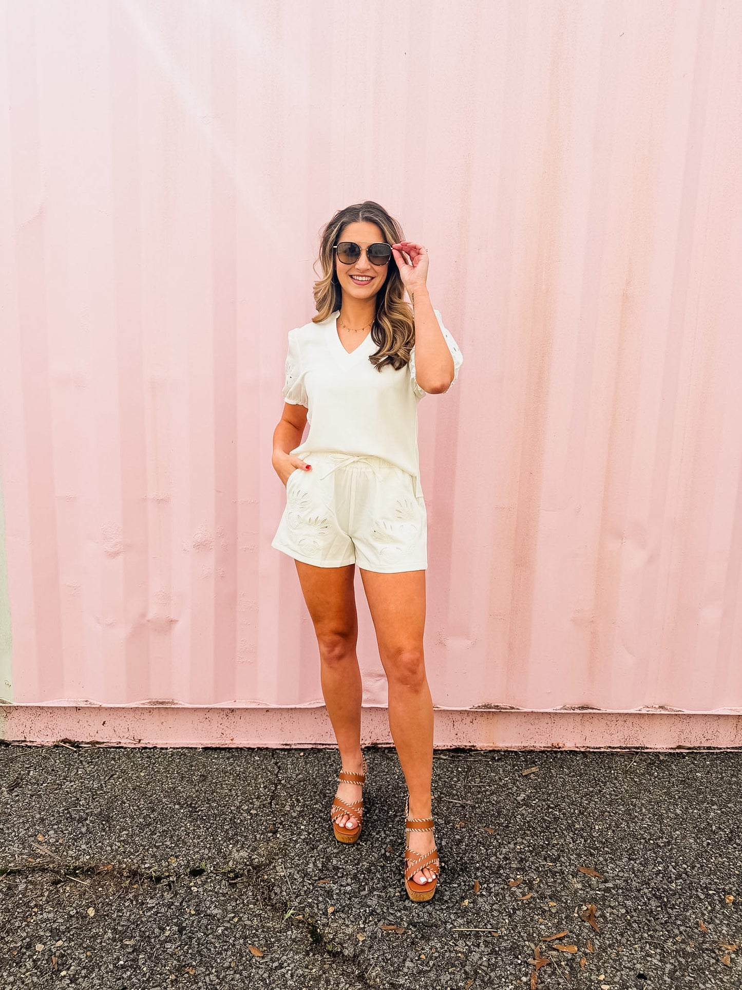 Elan Short Sleeve Top - White