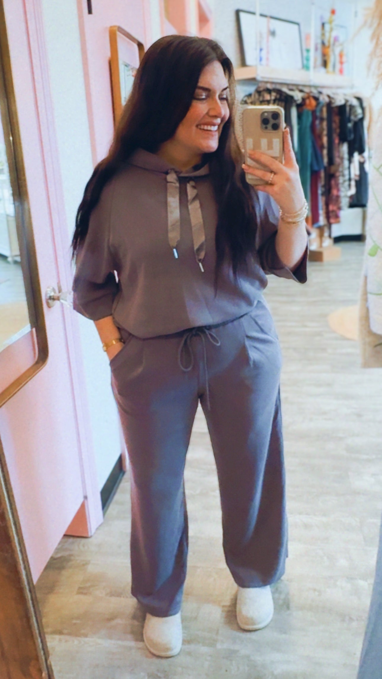 On To The Next Wide-Leg Drawstring Pants - Mocha