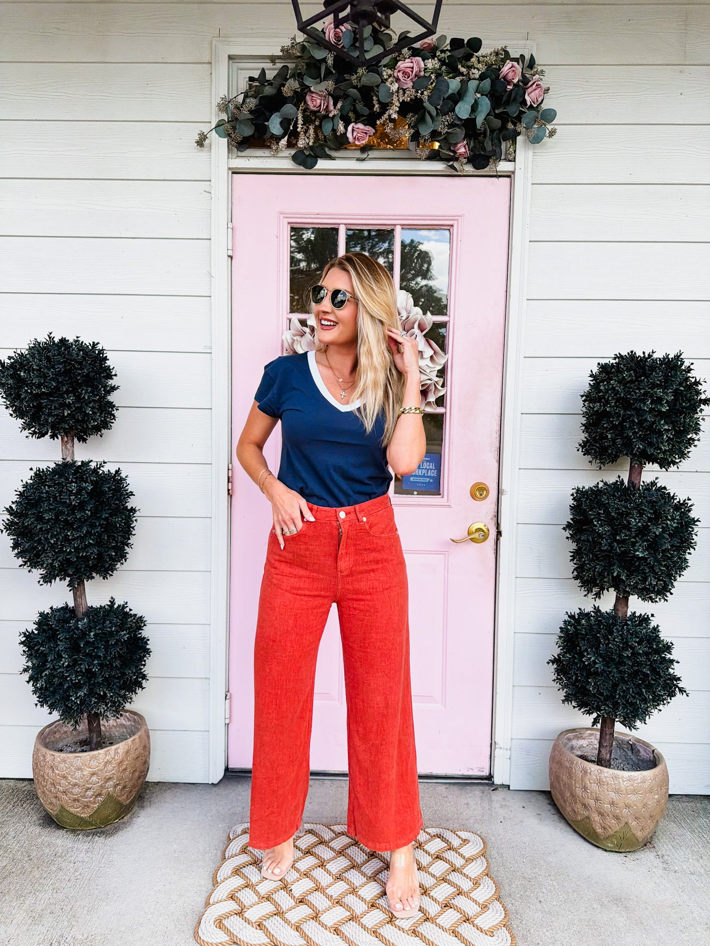 Dear John Wide Leg Linen Audrey - Burnt Brick
