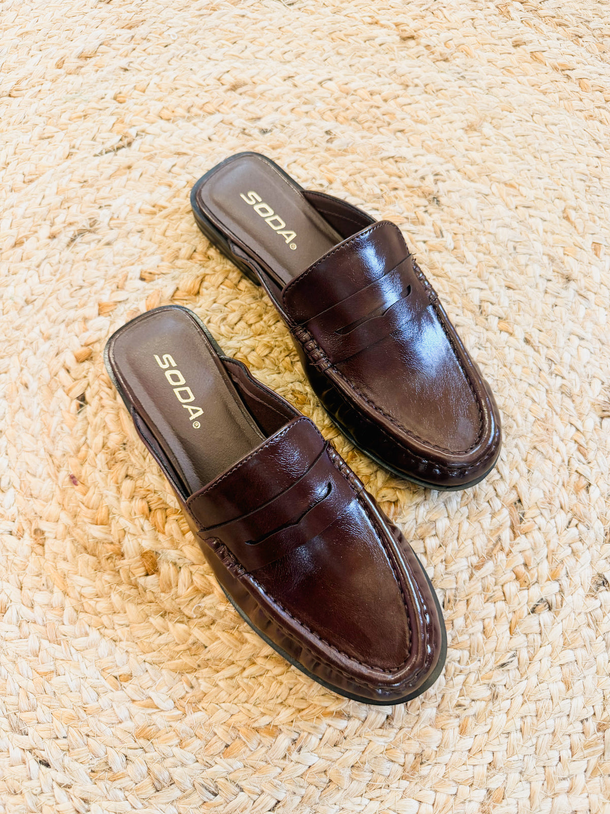 Pause Ruched Penny Loafer Mule - Brown