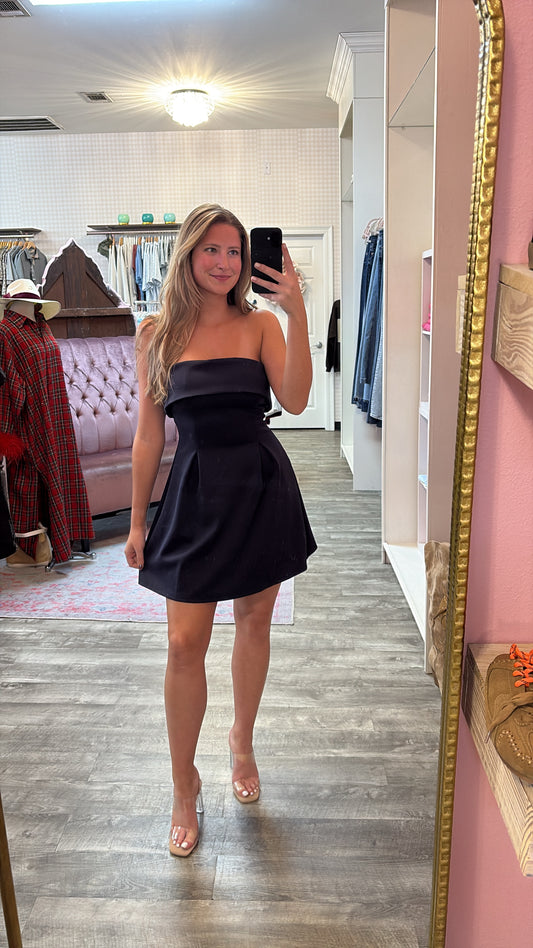 Off The Deep Scuba Tube A-Line Dress - Navy