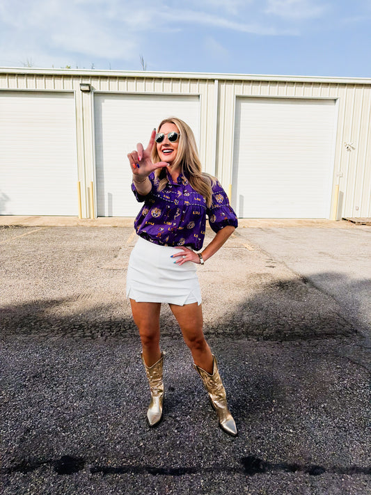 When You Walk In Skort - White