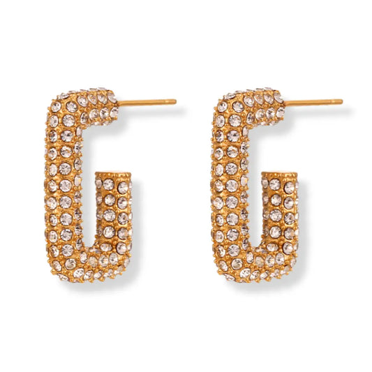 Cz Rectangle Stud Earrings