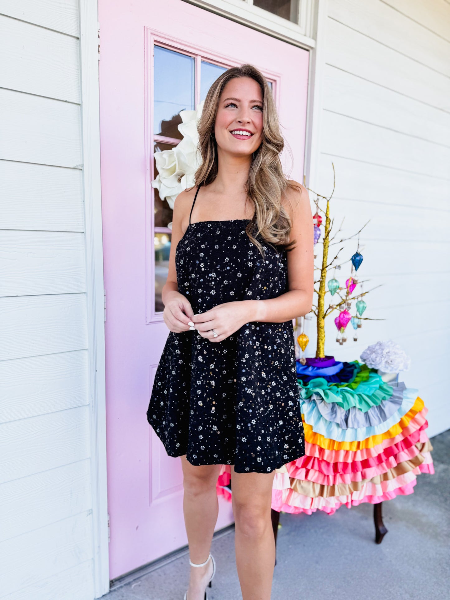 Fifth Avenue Bubble Mini Dress - Black