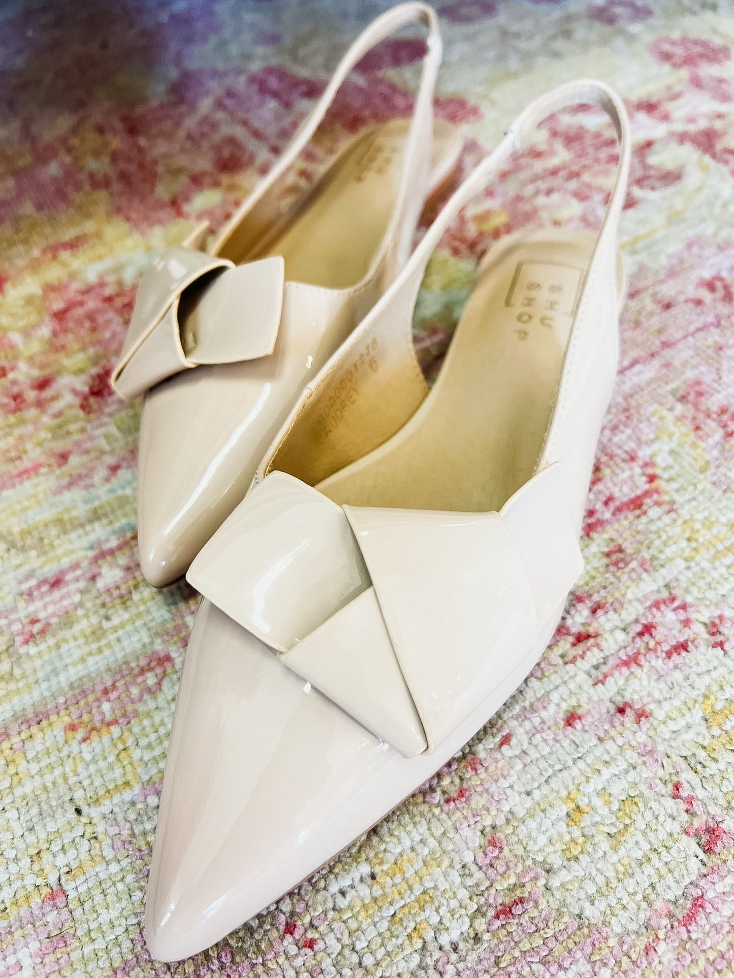 Shu Shop Audrey Slingback Flat - Nude Patent