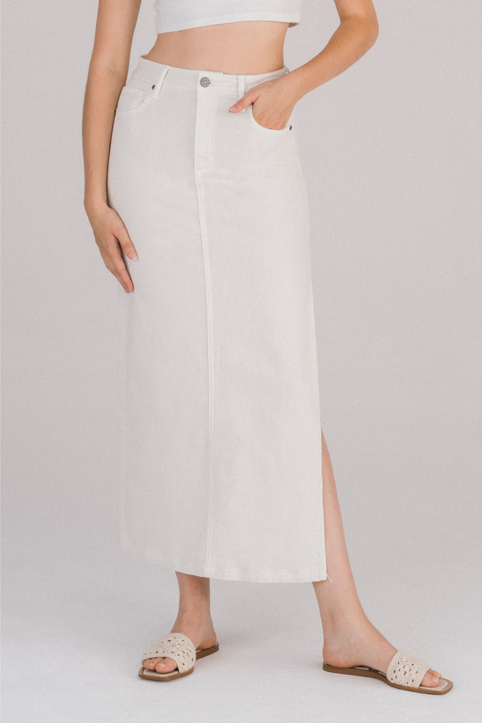 Hidden Peyton Midi Skirt With Side Slit